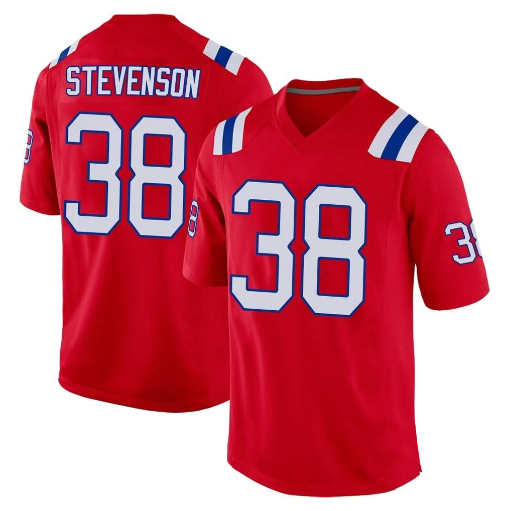 Vanessashop NE.Patriots #38 Rhamondre Stevenson Player Red Home Game Stitched Jerseys
