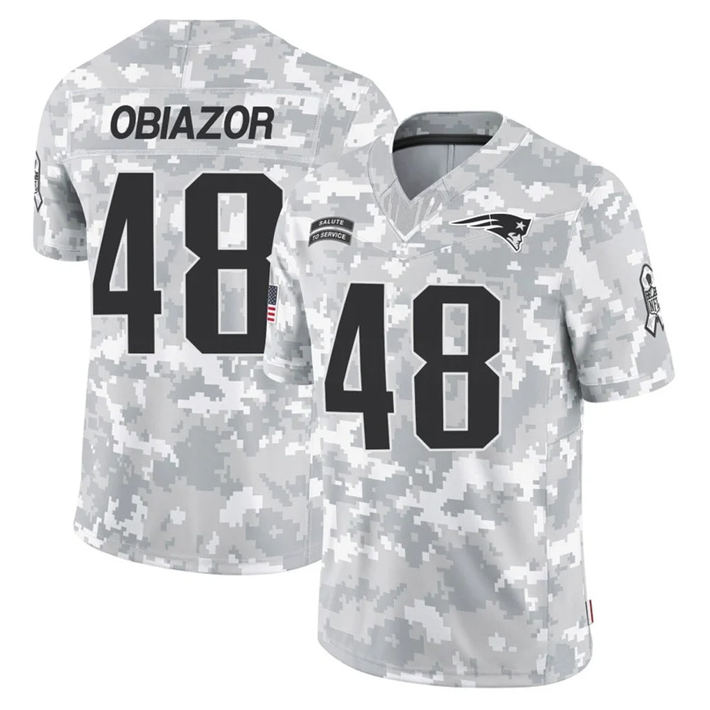 Vanessashop NE.Patriots #48 Namdi Obiazor Player Arctic Camo Salute To Service Limited Game Stitched Jerseys