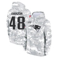 Vanessashop NE.Patriots #48 Namdi Obiazor Player Arctic Camo Salute to Service Pullover Hoodies Limited Game Stitched Jerseys