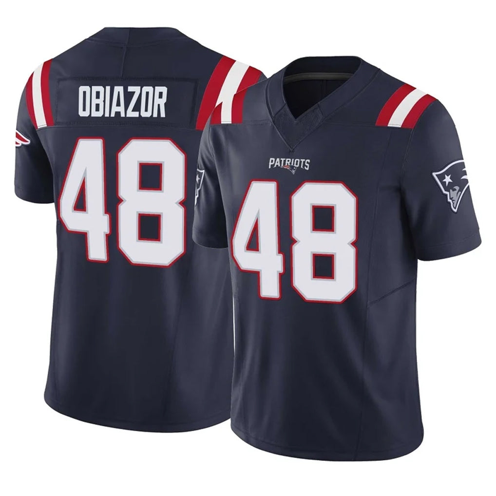 Vanessashop NE.Patriots #48 Namdi Obiazor Player Navy Limited Vapor F.U.S.E. Home Game Stitched Jerseys