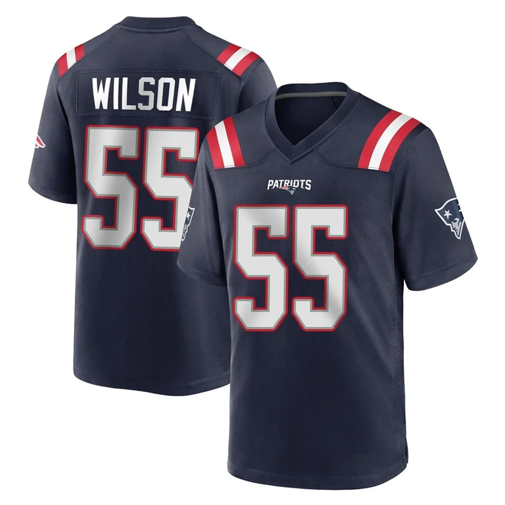 Vanessashop NE.Patriots #55 Jared Wilson Player Navy Home Game Stitched Jerseys