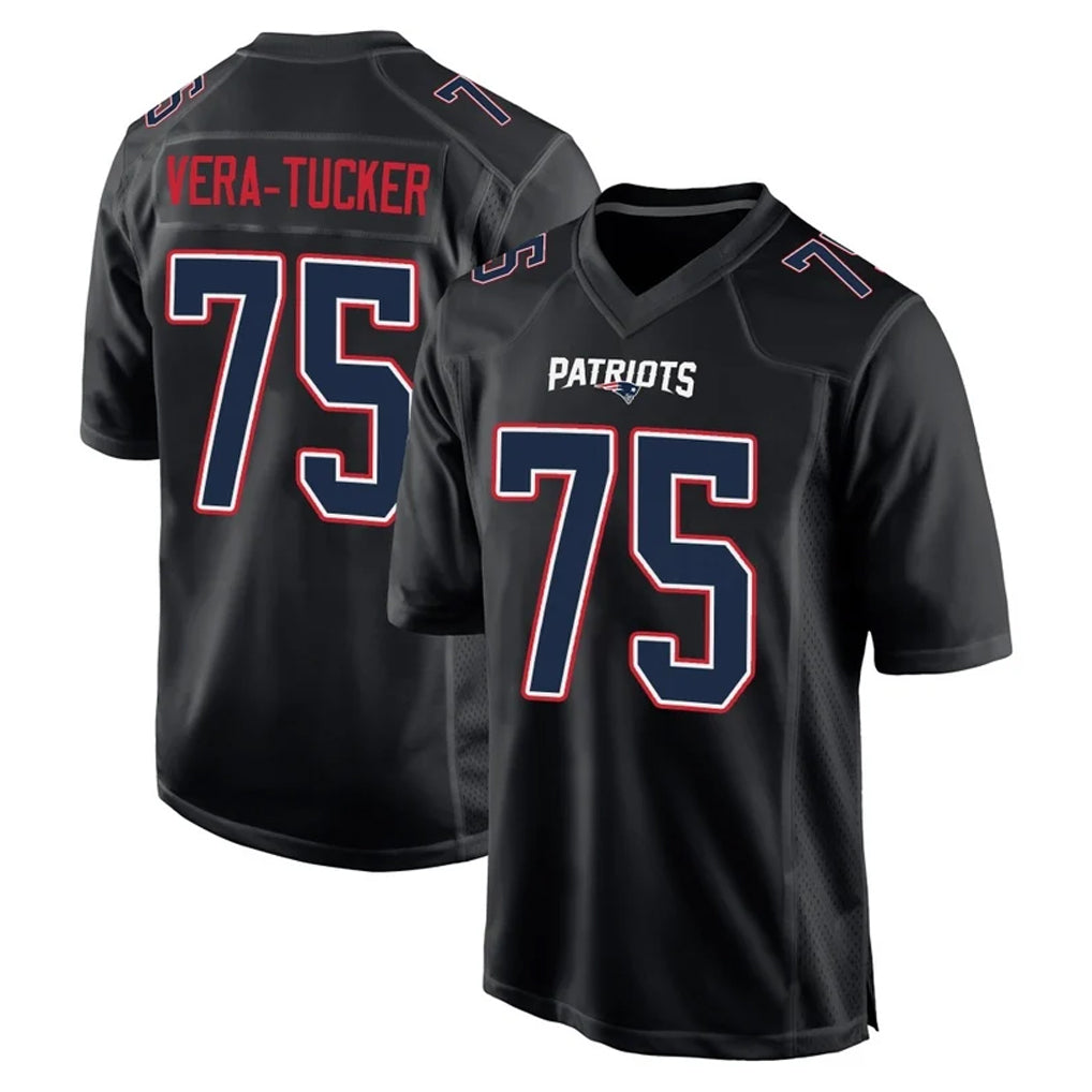 Vanessashop NE.Patriots #75 Alijah Vera-Tucker Player Carbon Fashion Limited Home Game Stitched Jerseys
