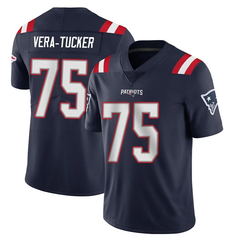 Vanessashop NE.Patriots #75 Alijah Vera-Tucker Player Navy Vapor Untouchable Home Game Stitched Jerseys