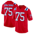 Vanessashop NE.Patriots #75 Alijah Vera-Tucker Player Red Home Game Stitched Jerseys