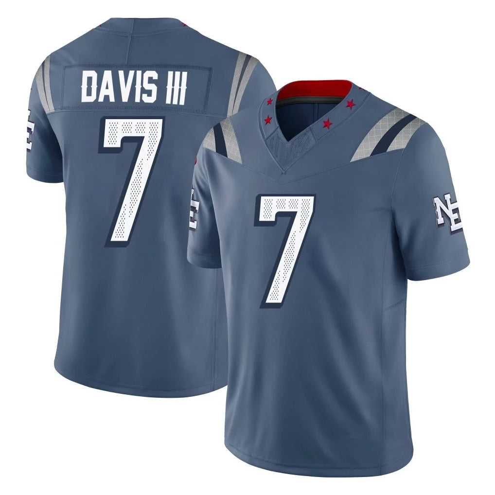 Vanessashop NE.Patriots #7 Carlton Davis III Player Blue Limited Rivalries Collection Home Game Stitched Jerseys