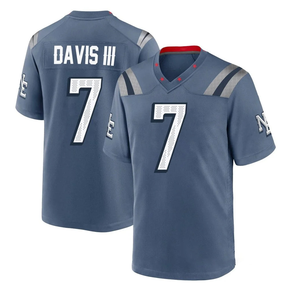 Vanessashop NE.Patriots #7 Carlton Davis III Player Blue Rivalries Collection Home Game Stitched Jerseys