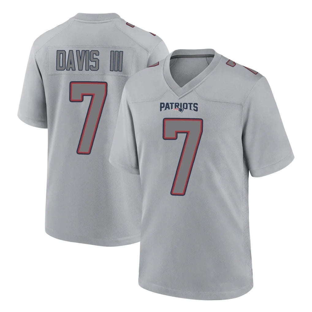 Vanessashop NE.Patriots #7 Carlton Davis III Player Gray Fashion Limited Home Game Stitched Jerseys