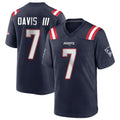 Vanessashop NE.Patriots #7 Carlton Davis III Player Navy Home Game Stitched Jerseys
