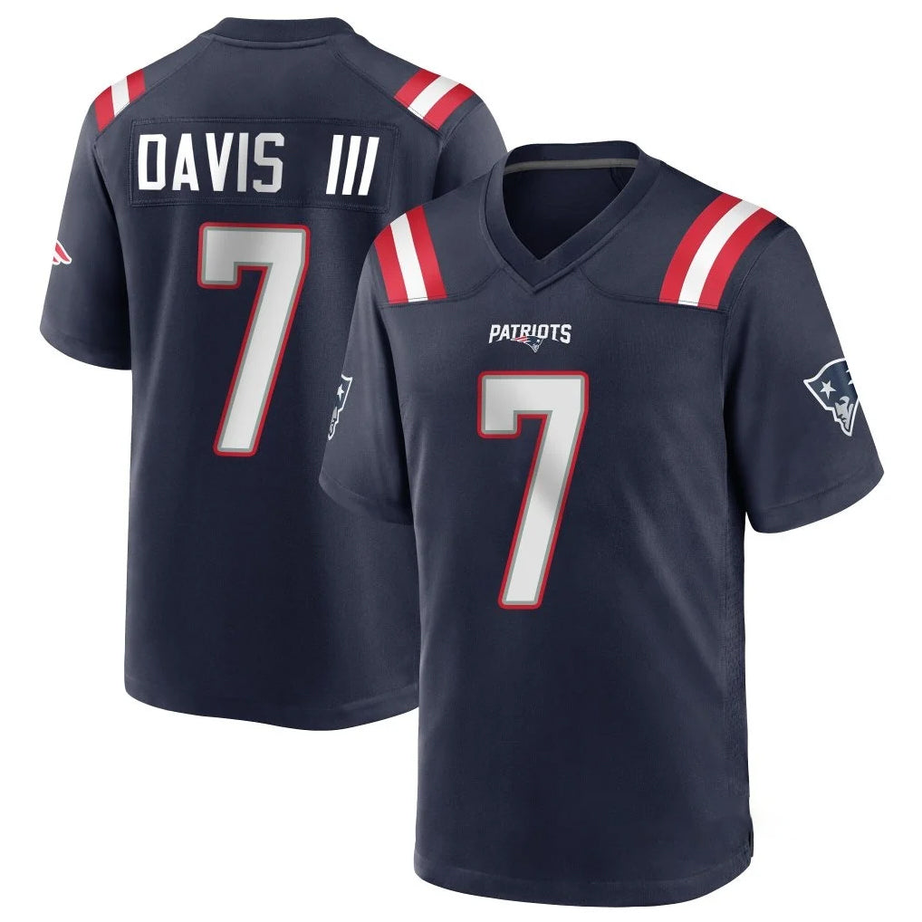 Vanessashop NE.Patriots #7 Carlton Davis III Player Navy Home Game Stitched Jerseys