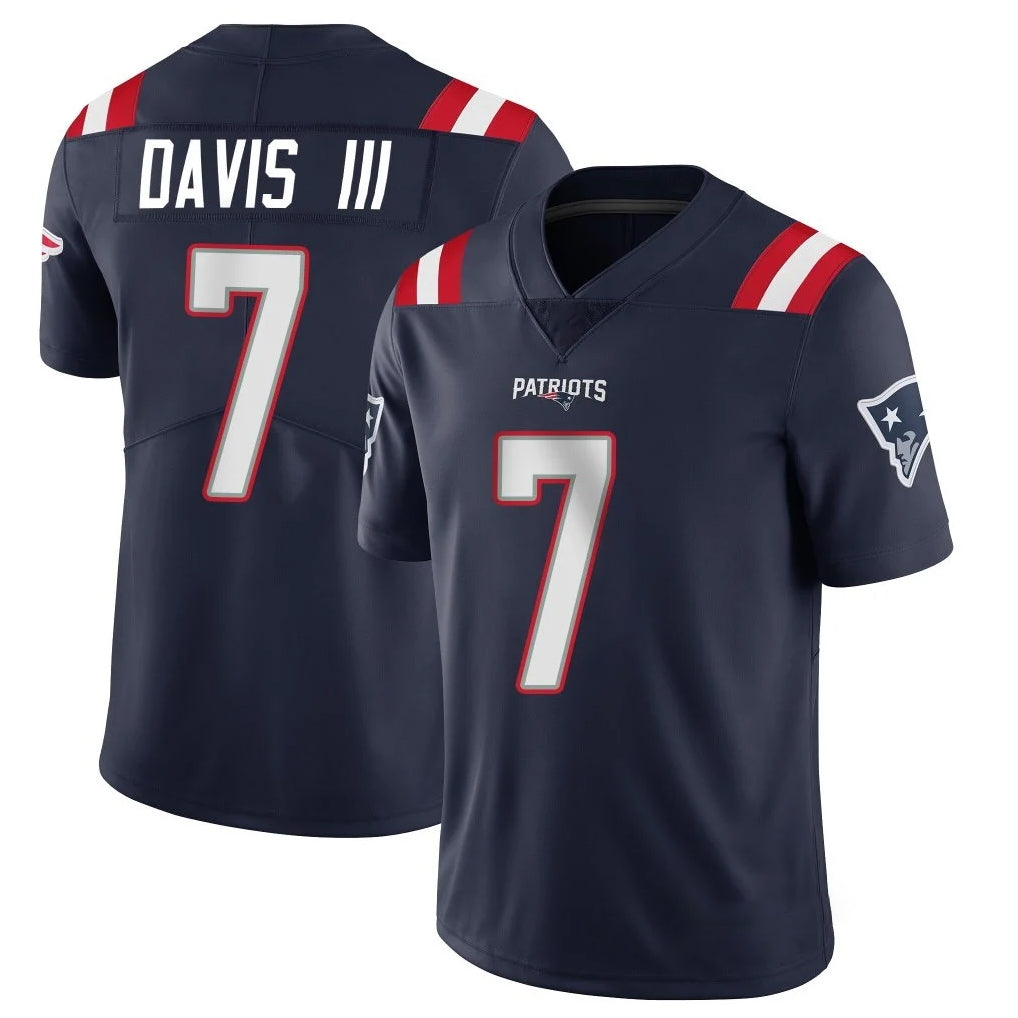 Vanessashop NE.Patriots #7 Carlton Davis III Player Navy Vapor Untouchable Home Game Stitched Jerseys