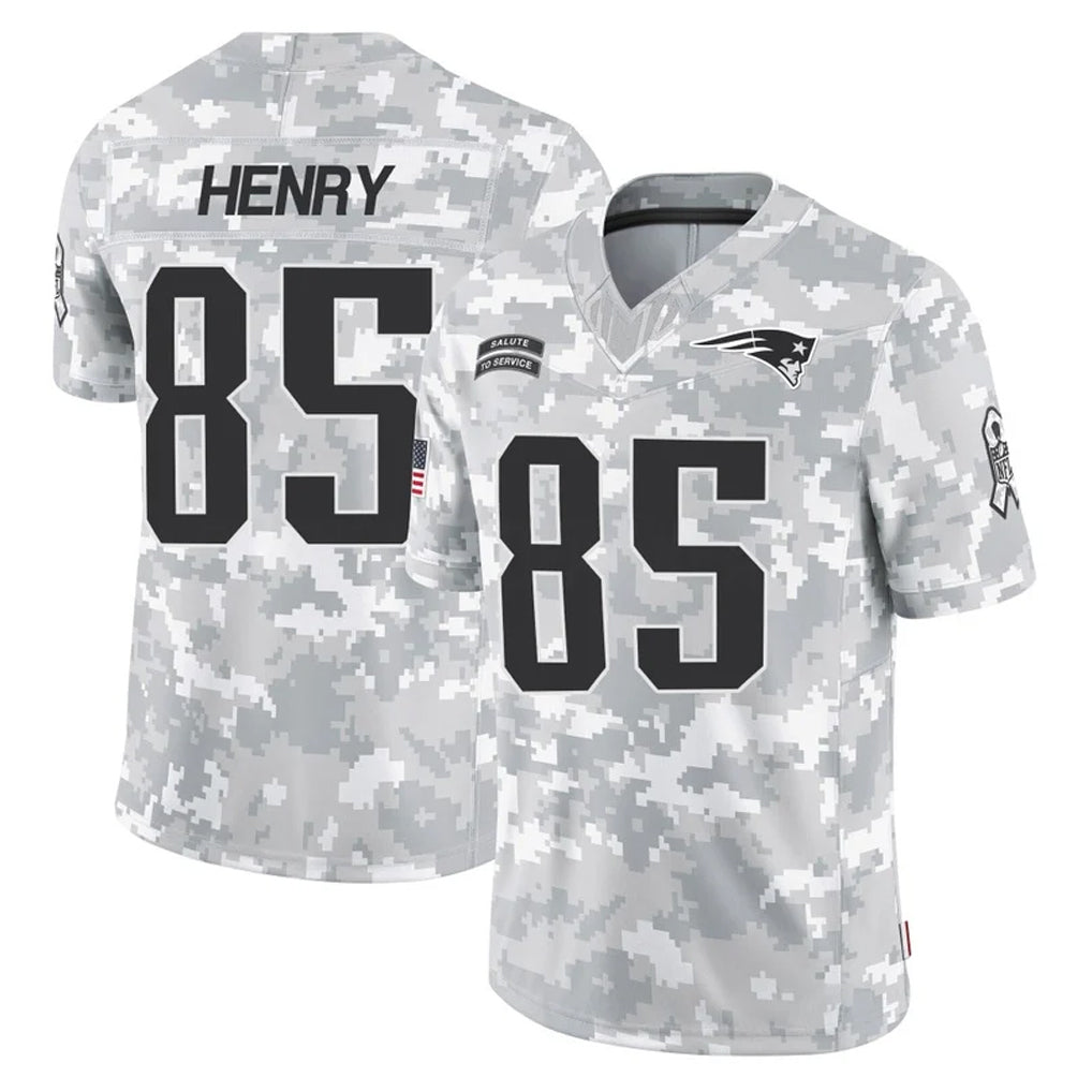 Vanessashop NE.Patriots #85 Hunter Henry Player Arctic Camo Salute To Service Limited Game Stitched Jerseys
