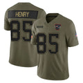 Vanessashop NE.Patriots #85 Hunter Henry Player Olive 2025 Salute To Service Limited Stitched Jerseys