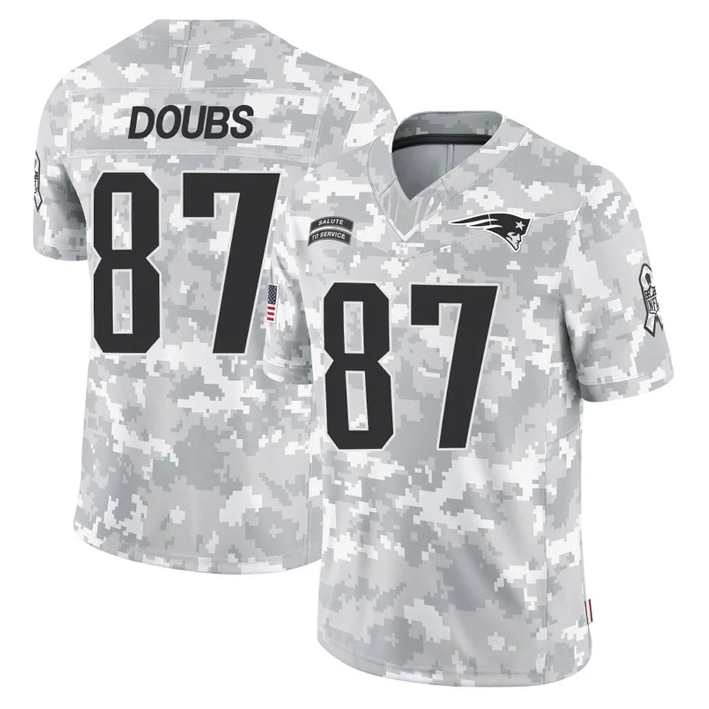 Vanessashop NE.Patriots #87 Romeo Doubs Player Arctic Camo Salute To Service Limited Game Stitched Jerseys