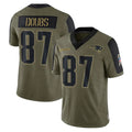 Vanessashop NE.Patriots #87 Romeo Doubs Player Olive Salute To Service Limited Stitched Jerseys