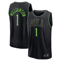 Vanessashop NO.Pelicans #1 Zion Williamson Black 202526 City Edition Fast Break Stitched Jerseys