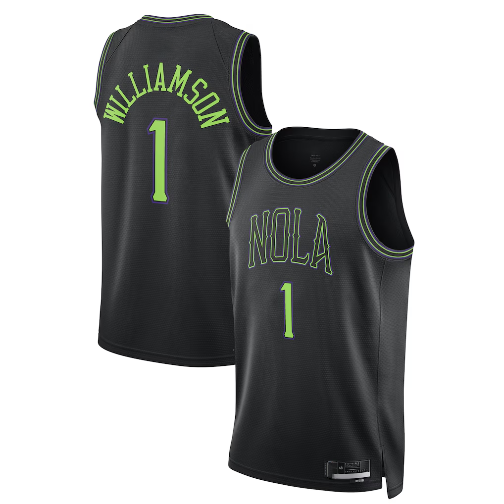 Vanessashop NO.Pelicans #1 Zion Williamson Black 202526 Swingman Stitched Jerseys- City Edition