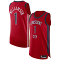 Vanessashop NO.Pelicans #1 Zion Williamson Red Authentic Stitched Jerseys- Statement Edition