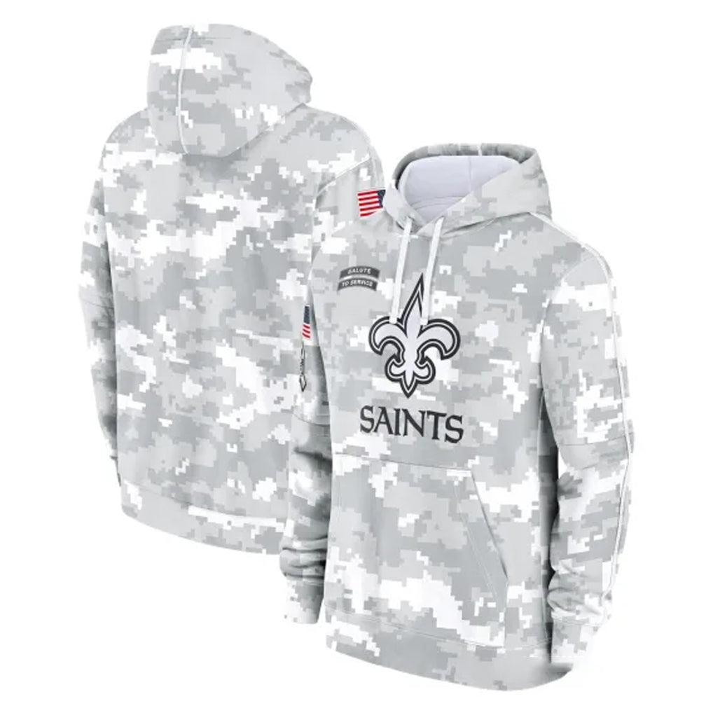 Vanessashop NO.Saints Arctic Camo Salute to Service Pullover Hoodies Limited Game Blank Player Stitched Jerseys