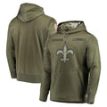 Vanessashop NO.Saints Olive Salute to Service Pullover Hoodies Home Game Blank Player Stitched Jerseys