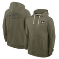 Vanessashop NO.Saints Olive Salute to Service Pullover Hoodies Limited Blank Player Stitched Jerseys