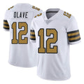 Vanessashop NO.Saints #12 Chris Olave Player White Limited Color Rush Home Game Stitched Jerseys
