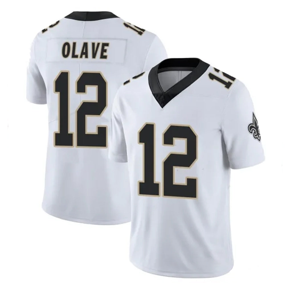 Vanessashop NO.Saints #12 Chris Olave Player White Limited Vapor Untouchable Home Game Stitched Jerseys