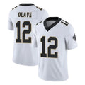 Vanessashop NO.Saints #12 Chris Olave Player White Limited Vapor Untouchable Home Game Stitched Jerseys