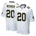 Vanessashop NO.Saints #20 Pete Werner Player White Home Game Stitched Jerseys
