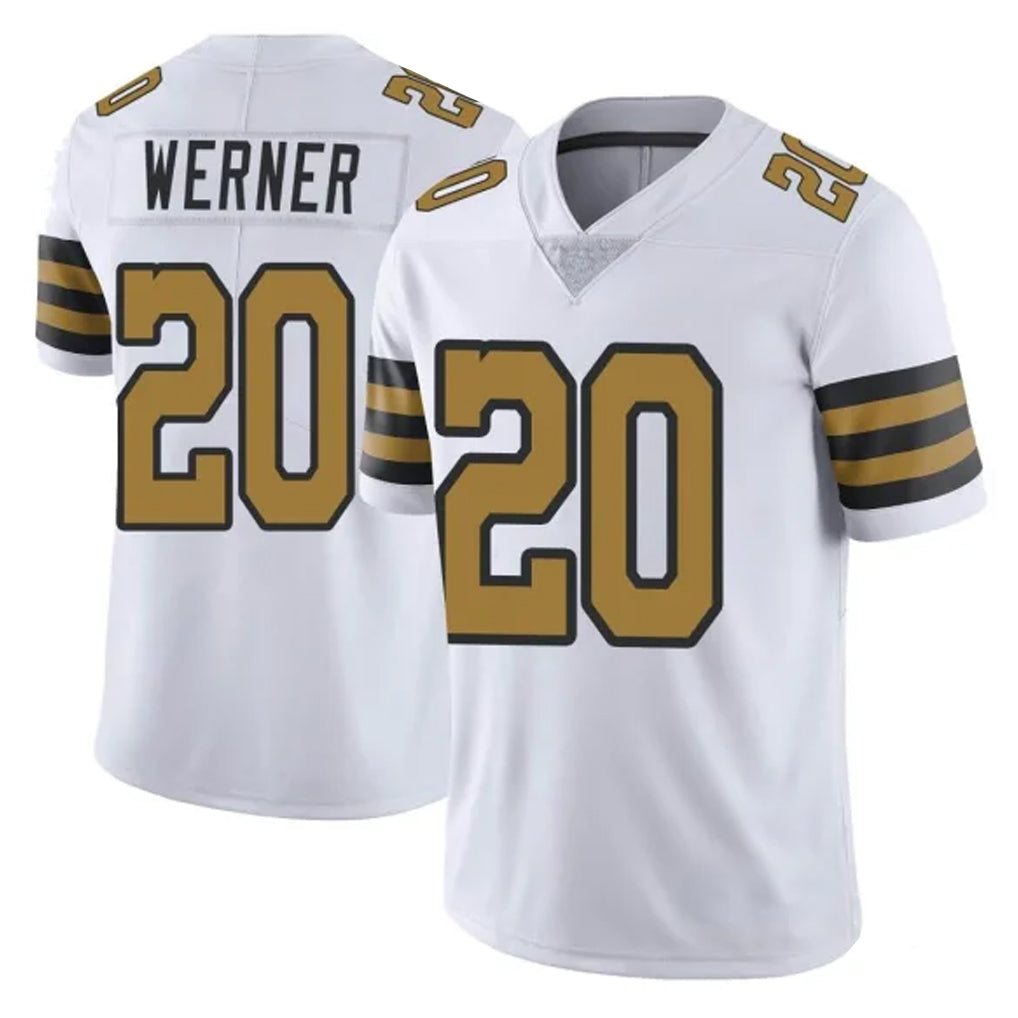Vanessashop NO.Saints #20 Pete Werner Player White Limited Color Rush Home Game Stitched Jerseys