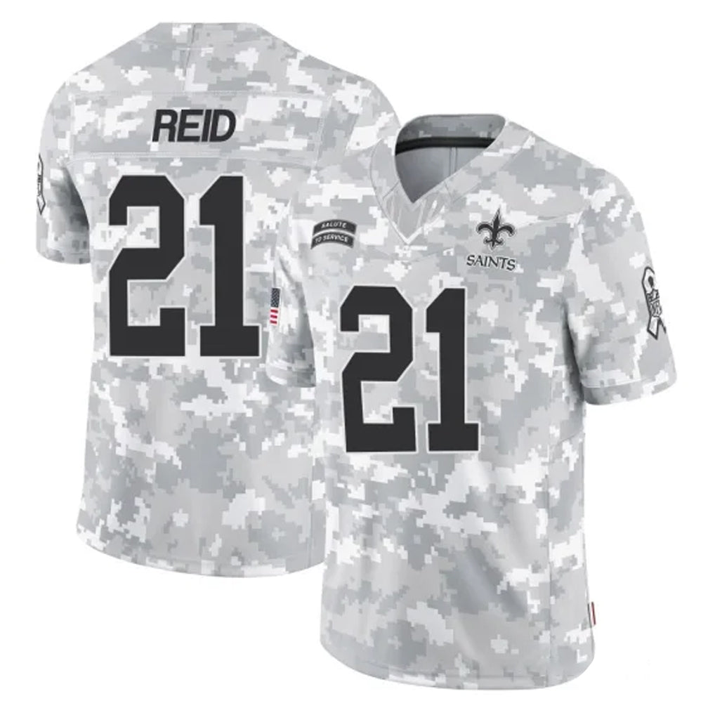 Vanessashop NO.Saints #21 Justin Reid Player Arctic Camo Salute To Service Limited Game Stitched Jerseys
