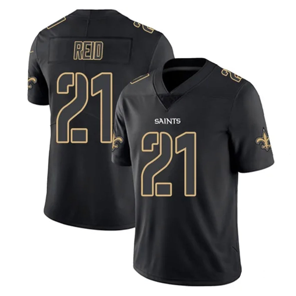 Vanessashop NO.Saints #21 Justin Reid Player Black Impact Limited Home Game Stitched Jerseys