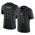 Vanessashop NO.Saints #21 Justin Reid Player Black Limited Reflective Home Game Stitched Jerseys