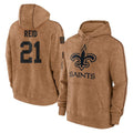 Vanessashop NO.Saints #21 Justin Reid Player Brown Salute to Service Pullover Hoodies Limited Game Stitched Jerseys