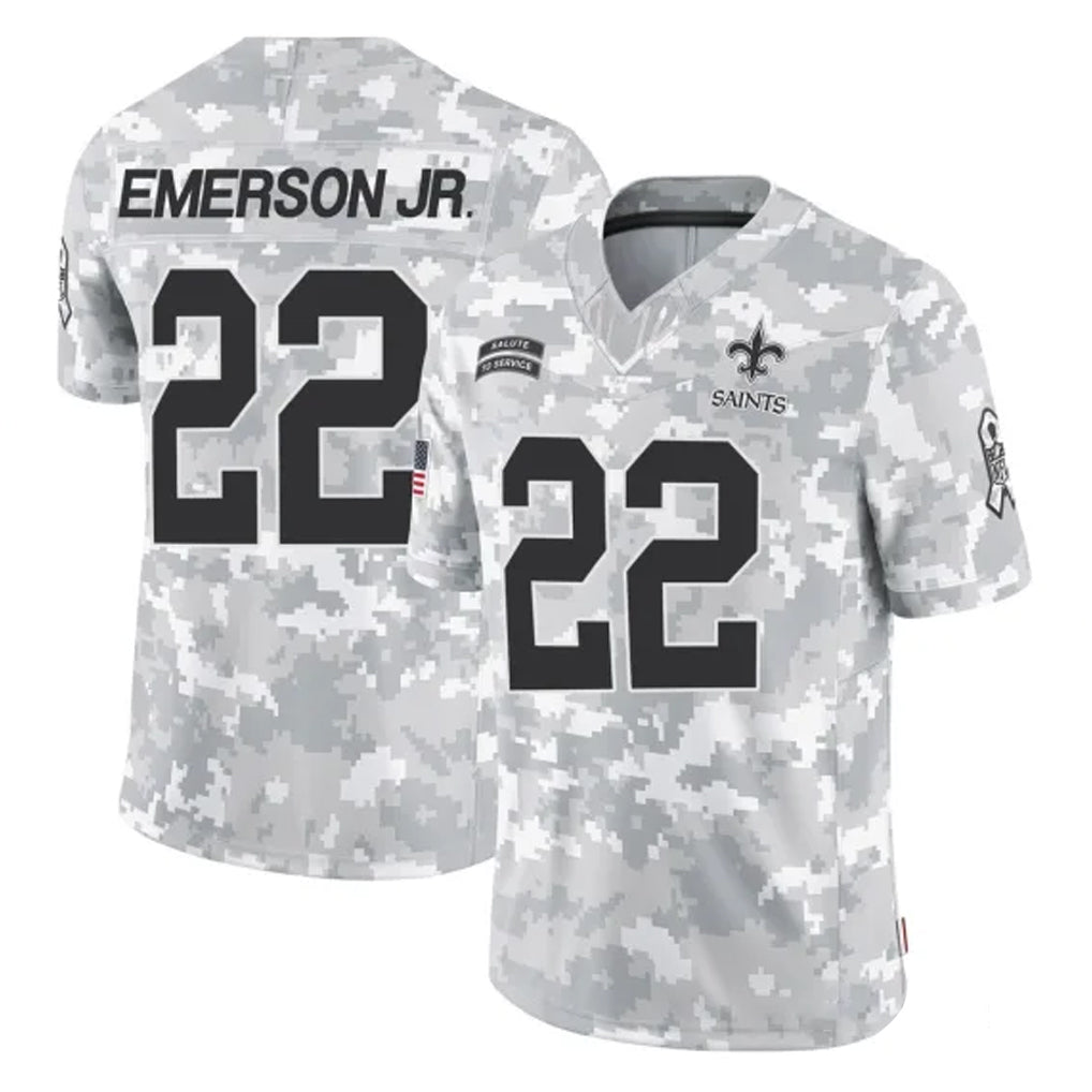 Vanessashop NO.Saints #22 Martin Emerson Jr. Player Arctic Camo Salute To Service Limited Game Stitched Jerseys
