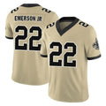 Vanessashop NO.Saints #22 Martin Emerson Jr. Player Gold Limited Vapor F.U.S.E. Home Game Stitched Jerseys