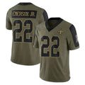 Vanessashop NO.Saints #22 Martin Emerson Jr. Player Olive Salute To Service Limited Game Stitched Jerseys