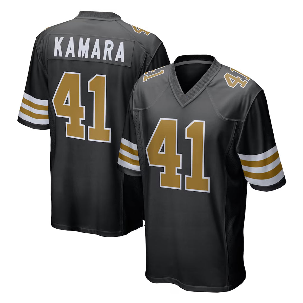 Vanessashop NO.Saints #41 Alvin Kamara Player Black Alternate Home Game Stitched Jerseys