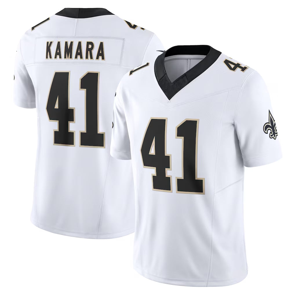 Vanessashop NO.Saints #41 Alvin Kamara Player White Limited Vapor F.U.S.E. Home Game Stitched Jerseys
