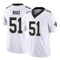 Vanessashop NO.Saints #51 Cesar Ruiz Player White Limited Vapor F.U.S.E. Home Game Stitched Jerseys