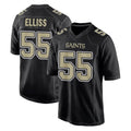 Vanessashop NO.Saints #55 Kaden Elliss Player Black Carbon Fashion Home Game Stitched Jerseys