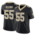 Vanessashop NO.Saints #55 Kaden Elliss Player Black Limited Vapor F.U.S.E. Home Game Stitched Jerseys