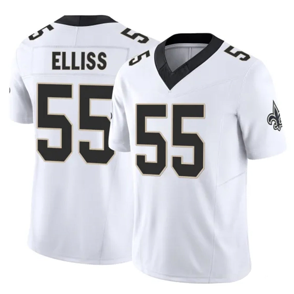 Vanessashop NO.Saints #55 Kaden Elliss Player White Limited Vapor F.U.S.E. Home Game Stitched Jerseys