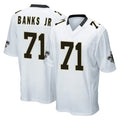 Vanessashop NO.Saints #71 Kelvin Banks Jr. Player White Home Game Stitched Jerseys