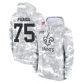 Vanessashop NO.Saints #75 Taliese Fuaga Player Arctic Camo Salute to Service Pullover Hoodies Limited Game Stitched Jerseys