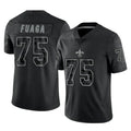 Vanessashop NO.Saints #75 Taliese Fuaga Player Black Limited Reflective Home Game Stitched Jerseys