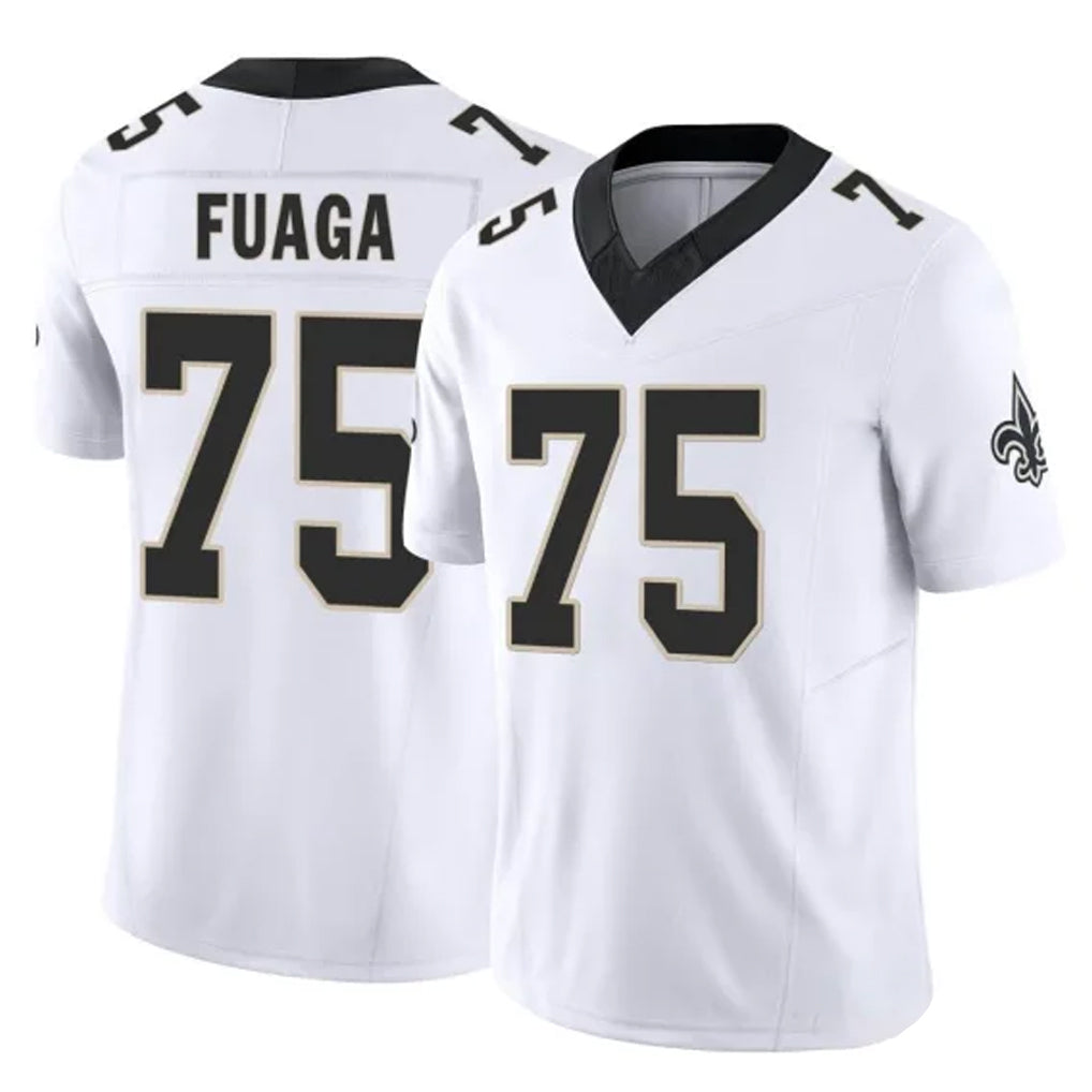 Vanessashop NO.Saints #75 Taliese Fuaga Player White Limited Vapor F.U.S.E. Home Game Stitched Jerseys
