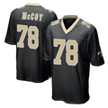 Vanessashop NO.Saints #78 Erik McCoy Player Black Home Game Stitched Jerseys