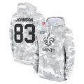 Vanessashop NO.Saints #83 Juwan Johnson Player Arctic Camo Salute to Service Pullover Hoodies Limited Game Stitched Jerseys