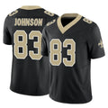 Vanessashop NO.Saints #83 Juwan Johnson Player Black Limited Vapor F.U.S.E. Home Game Stitched Jerseys