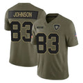 Vanessashop NO.Saints #83 Juwan Johnson Player Olive 2025 Salute To Service Limited Stitched Jerseys